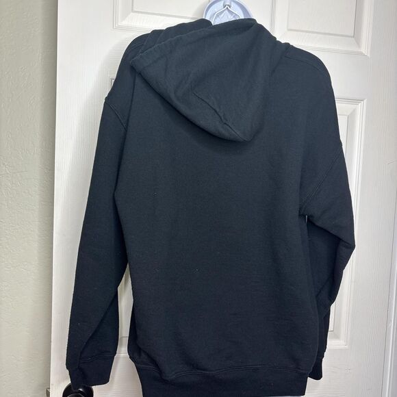 Gildan Heavy Blend Large Bulldogs Hoodie Black Glitter Graphic Pullover - Picture 3 of 4